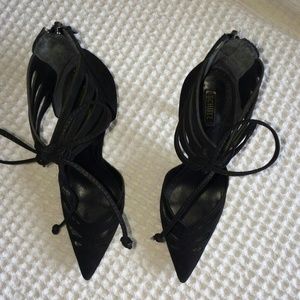 SCHUTZ Black Suede Heels Pumps